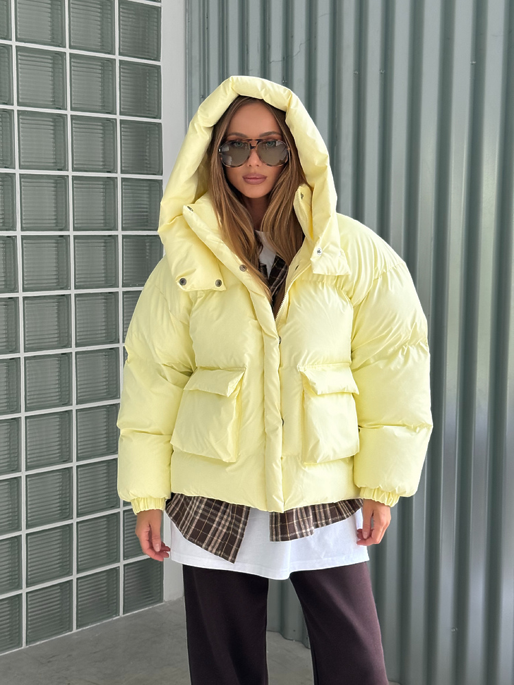 Puffer jacket BEZE color butter reins