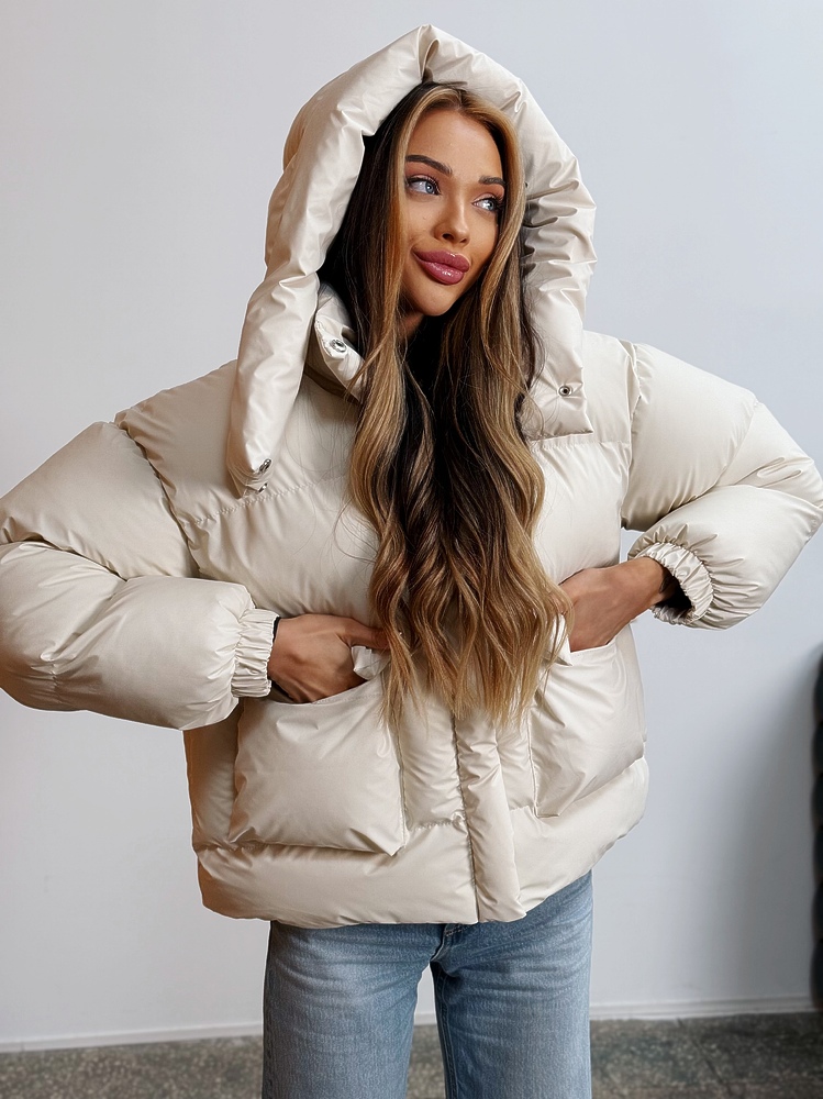 Puffer jacket BEZE color milk reins