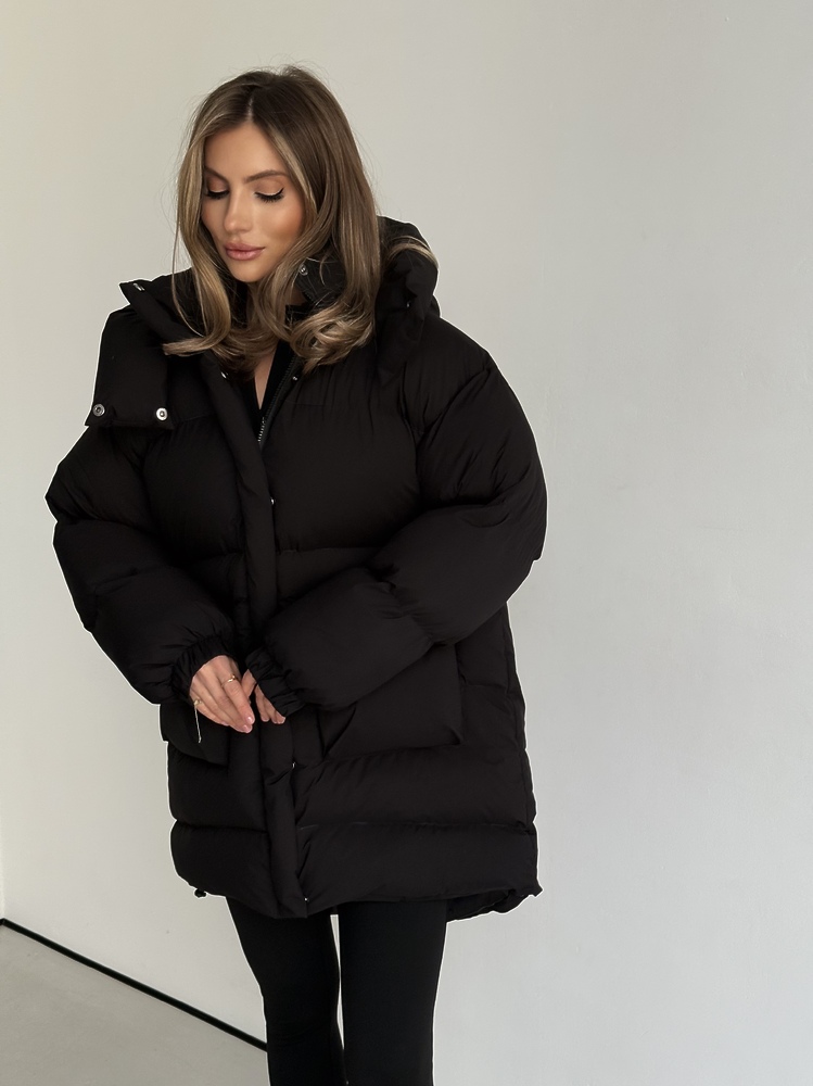 Puffer jacket BEZE LONG color black